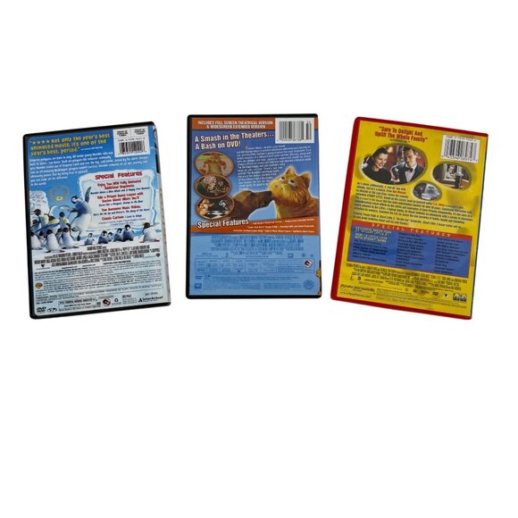 Lot of 3 Animated Children's Movies Garfield Happy Feet Stuart Little - Picture 2 of 3